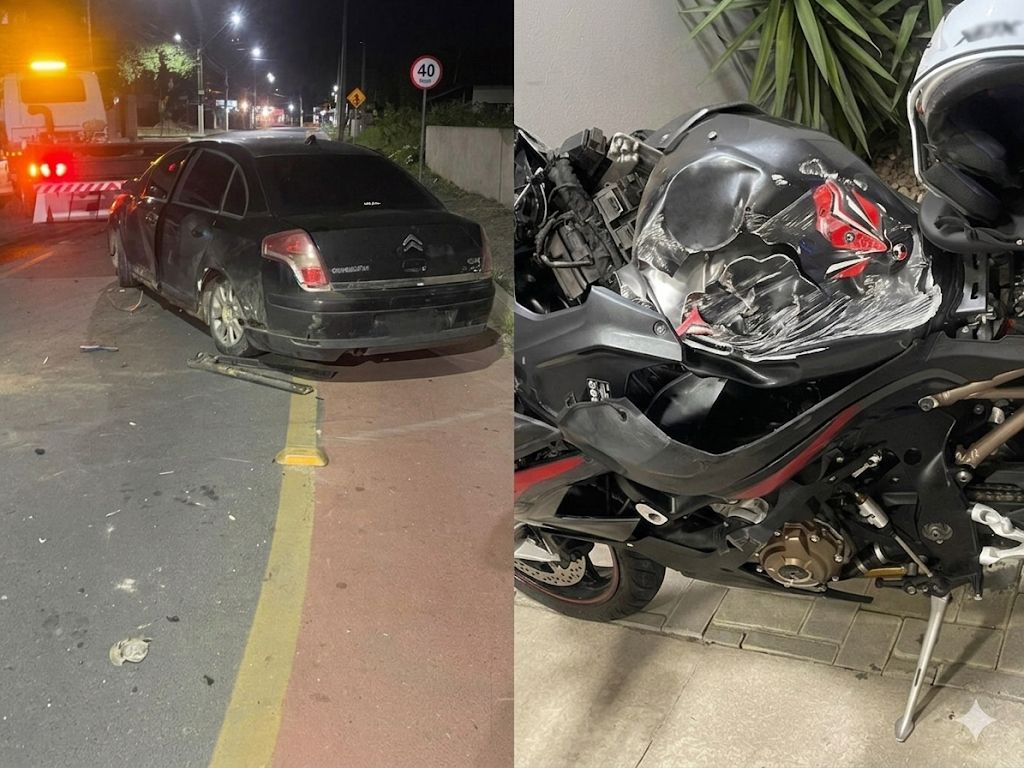 Colisão entre motocicleta e automóvel tira a vida de motociclista em Balneário Piçarras