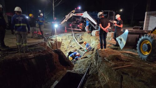 Reparo em adutora é concluído e abastecimento começa a ser retomado em Itajaí e Navegantes