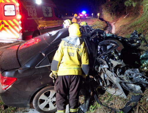 Colisão frontal deixa um morto na BR-280 em São Bento do Sul