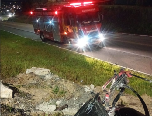 Motociclista fica ferido em colisão na BR-280 em Rio Negrinho