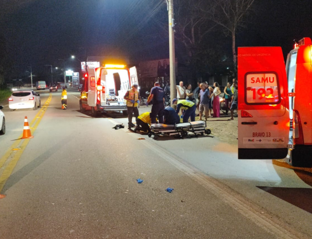 Colisão entre motos deixa dois feridos em Gaspar