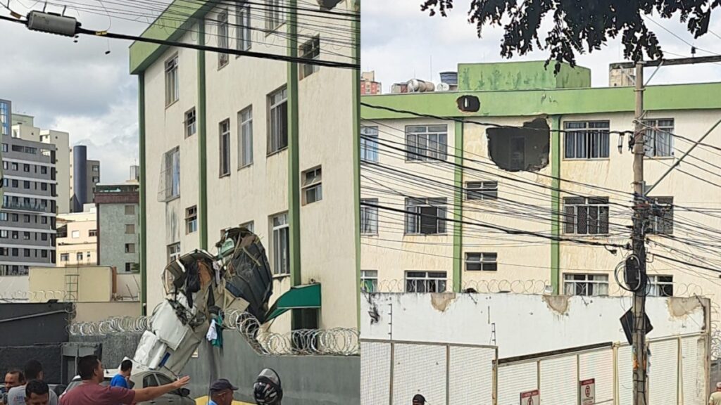 Avião atinge prédio em Belo Horizonte; imagens assustam moradores