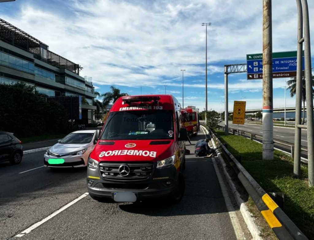 Motociclista fica ferido após acidente com caminhão em Florianópolis