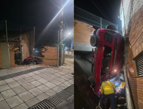 Carro despenca dentro do IFSC após motorista perder controle em São José