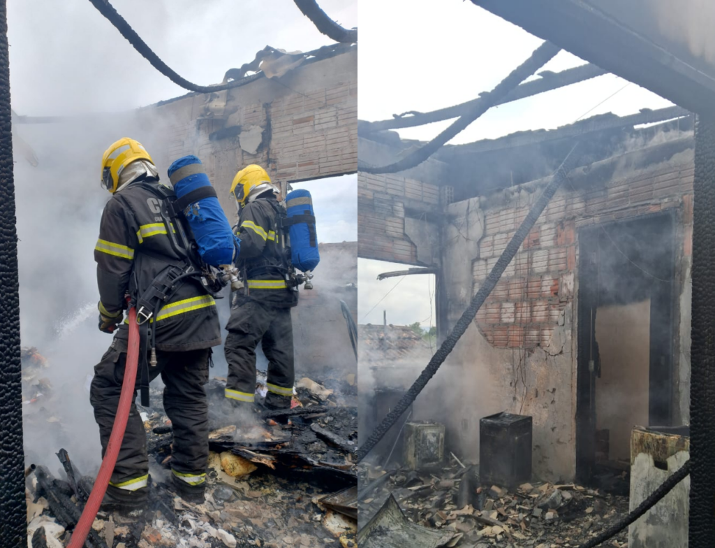Incêndio de grandes proporções atinge residência no Centro de Florianópolis