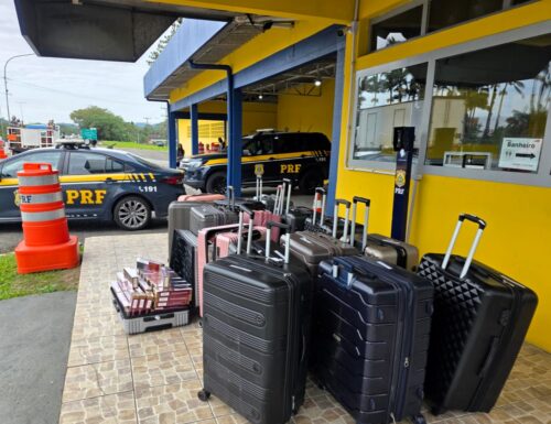 PRF faz apreensão milionária em ônibus e encontra carga ilegal escondida em malas