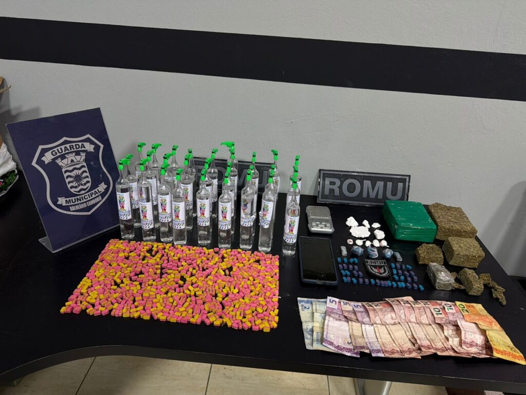 Ação da Guarda Municipal apreende 2 mil comprimidos de ecstasy e prende suspeito por tráfico de drogas em BC