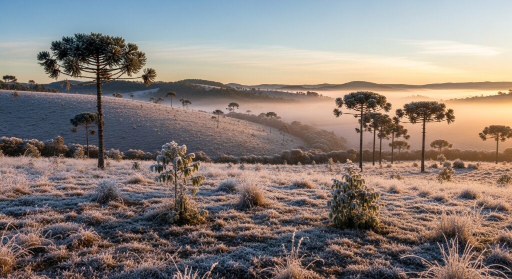 Frio mais intenso do ano chega a SC com temperaturas negativas e alerta de ressaca