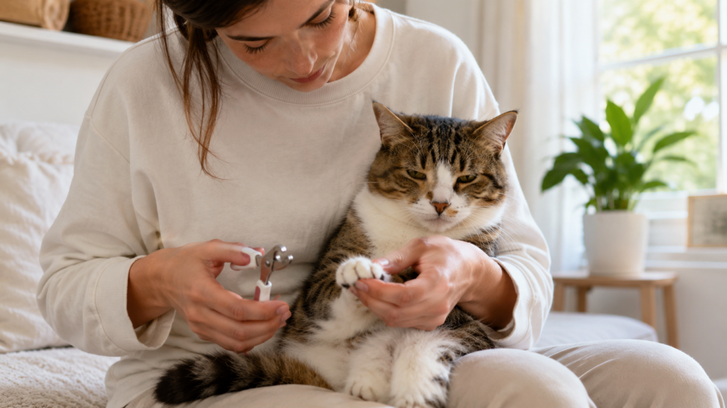 Gato não deixa cortar unha? Comece sem briga - Imagem criada com IA
