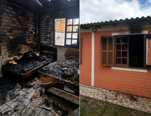 Incêndio atinge casa em Palhoça e mobiliza bombeiros