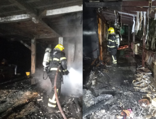 Incêndio destrói casa durante a madrugada e mobiliza bombeiros em Criciúma