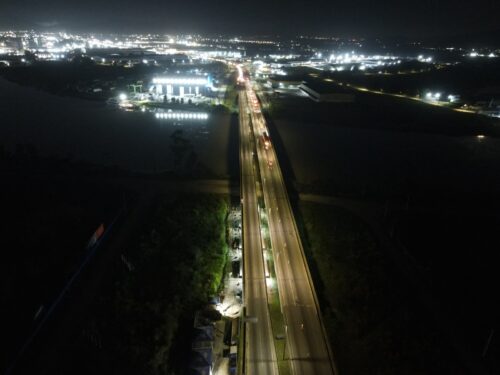 Obra na ponte da BR-101 muda trânsito entre Itajaí e Navegantes