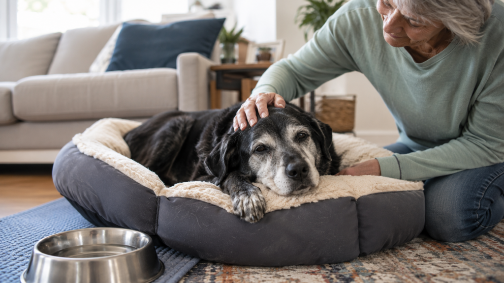Pet idoso: 10 cuidados simples que fazem diferença - Imagem criada com IA