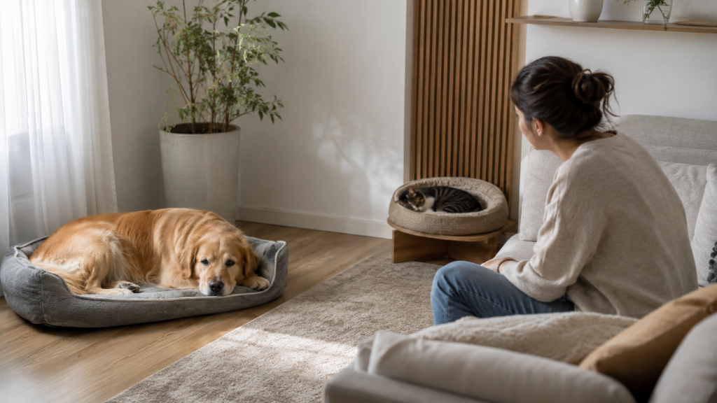 Sinais de estresse em cães e gatos que você ignora - Imagem criada com IA