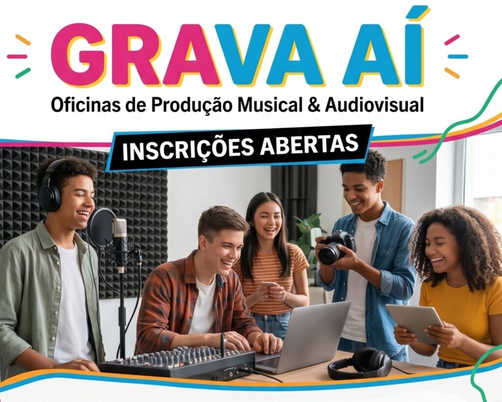 Projeto Grava Aí abre inscrições para oficinas gratuitas de produção musical em estúdio e escolas públicas de Itajaí