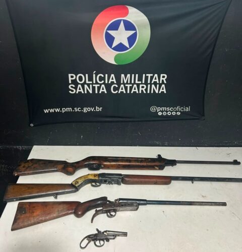 Ação policial resulta na apreensão de quatro armas de fogo em Itajaí
