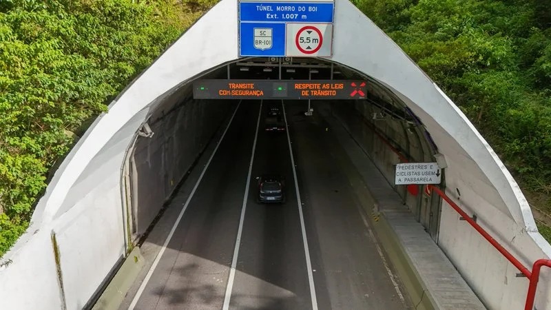 BR-101 terá bloqueio no Túnel do Morro do Boi em setembro - Foto: Divulgação/Arteris Litoral Sul