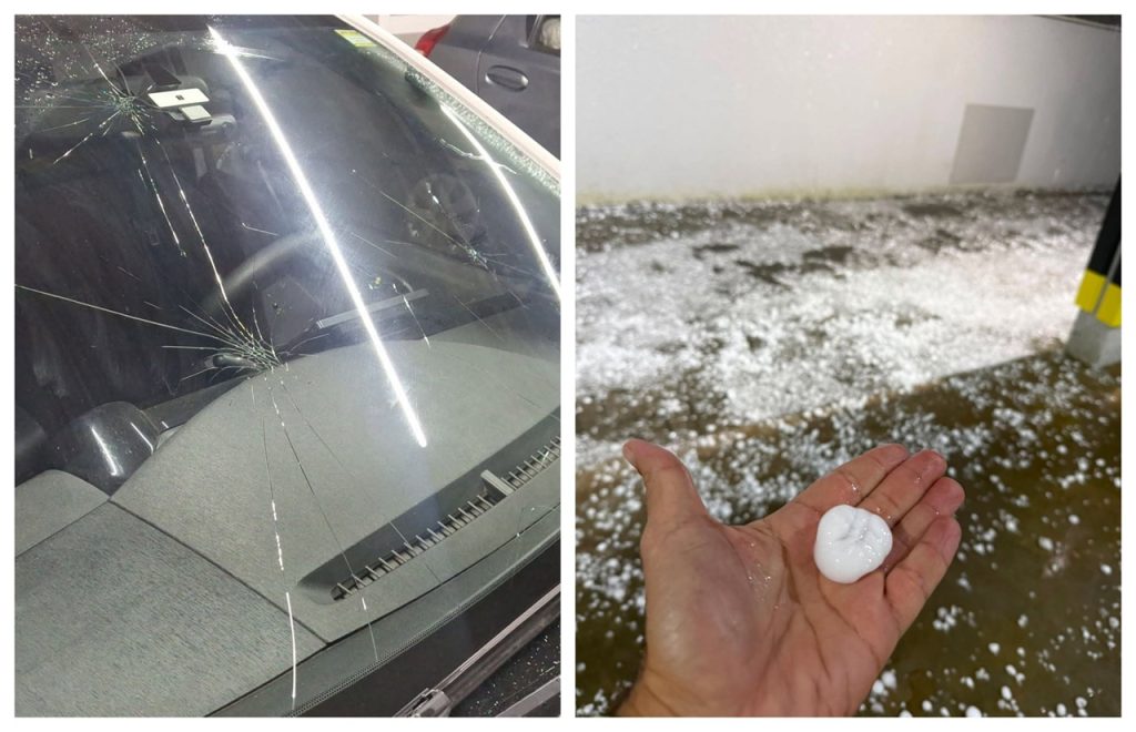 Queda de granizo provoca estragos em Florianópolis. - Foto: Reprodução Redes Sociais