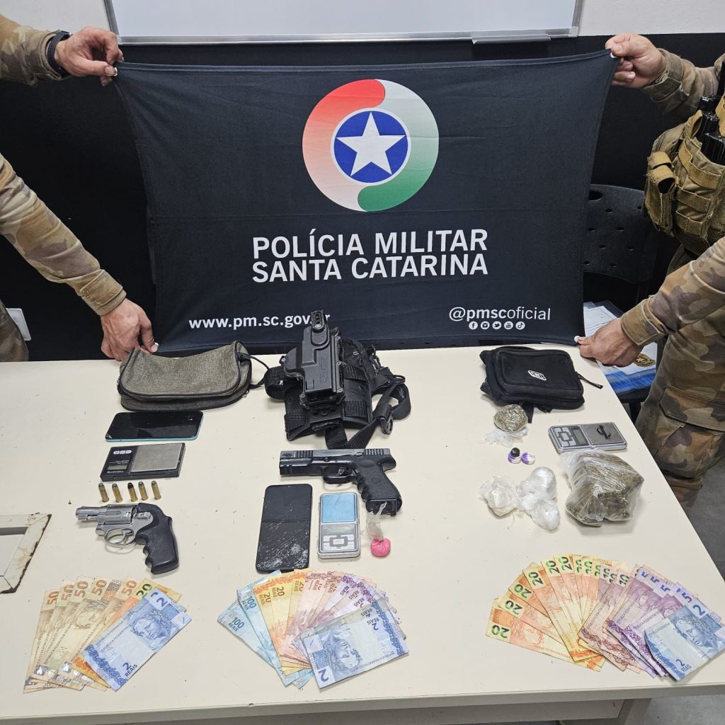 Confronto com tiros termina com três presos em Florianópolis - Foto: Divulgação/PMSC