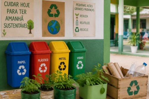 Escolas poderão ter reciclagem, hortas e coleta seletiva; projeto avança