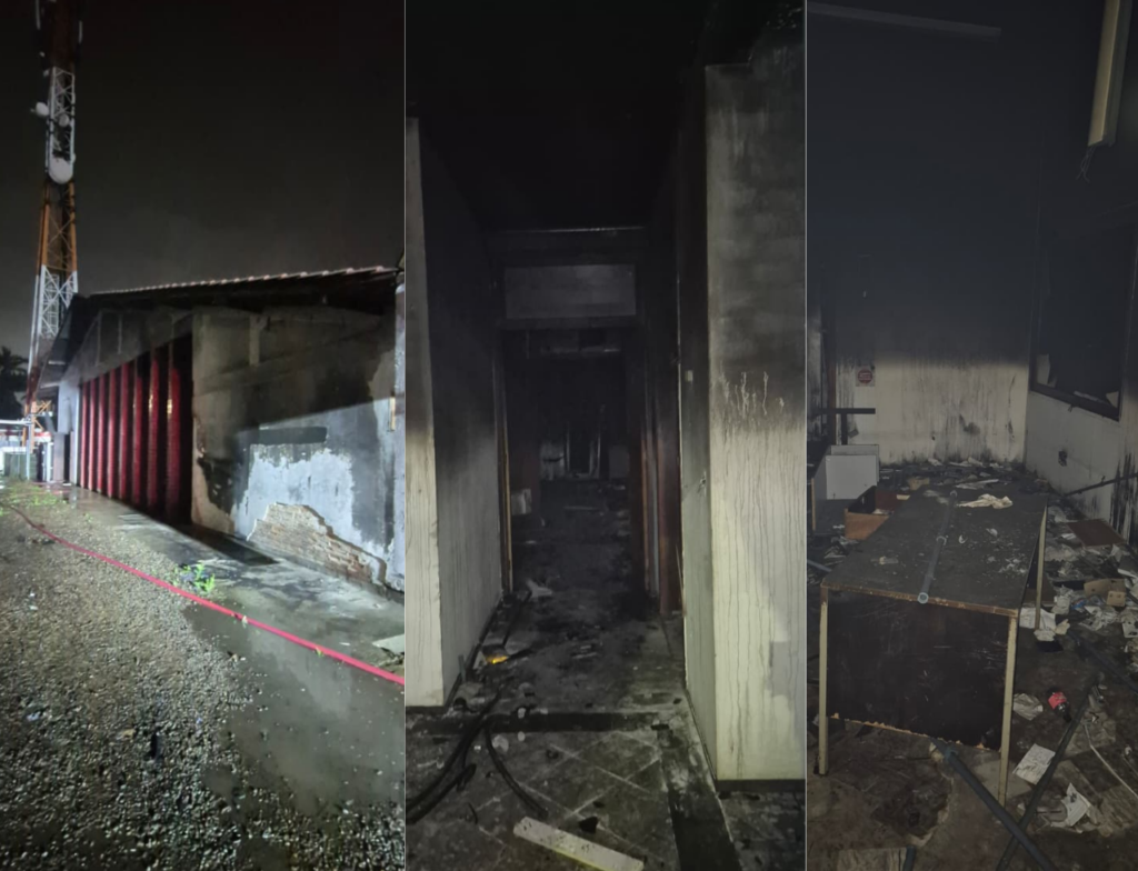 Incêndio de grandes proporções atinge galpão abandonado em Criciúma