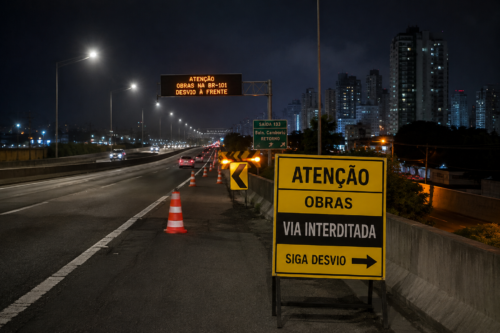 Trecho da BR-101 será totalmente interditado durante a madrugada em Balneário Camboriú