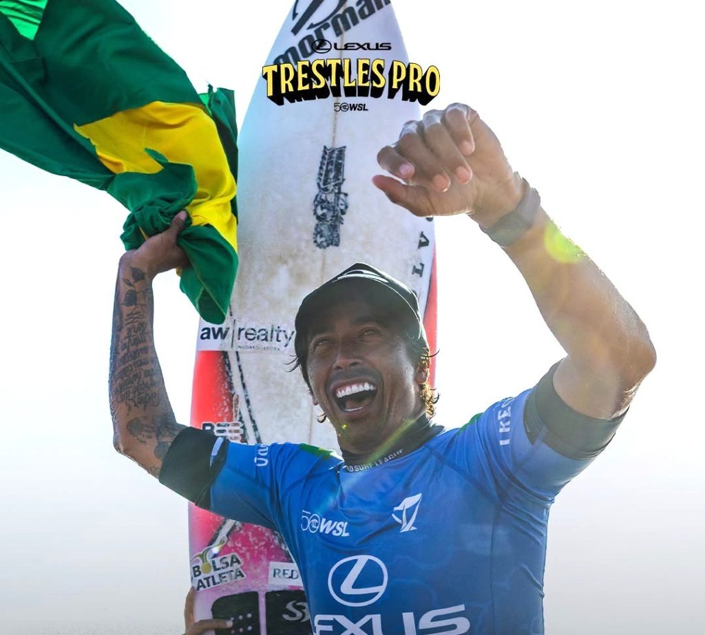 Miguel Pupo detalha o que fez diferença para garantir vitória na etapa do Mundial de surf e mira disputa pelo título. - Foto: Divulgação