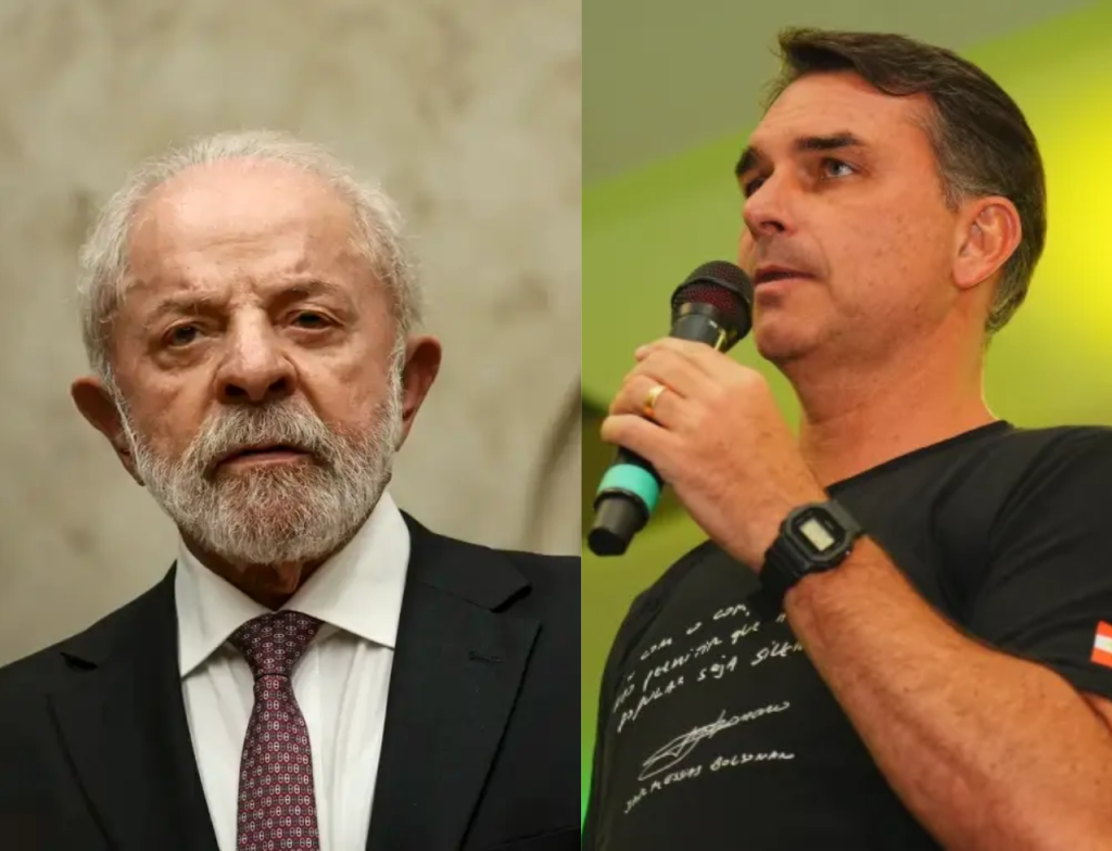 Flávio Bolsonaro e Lula aparecem empatados em nova pesquisa - Fotos: Marcelo Camargo/Agência Brasil e Divulgação/Charles Vieira
