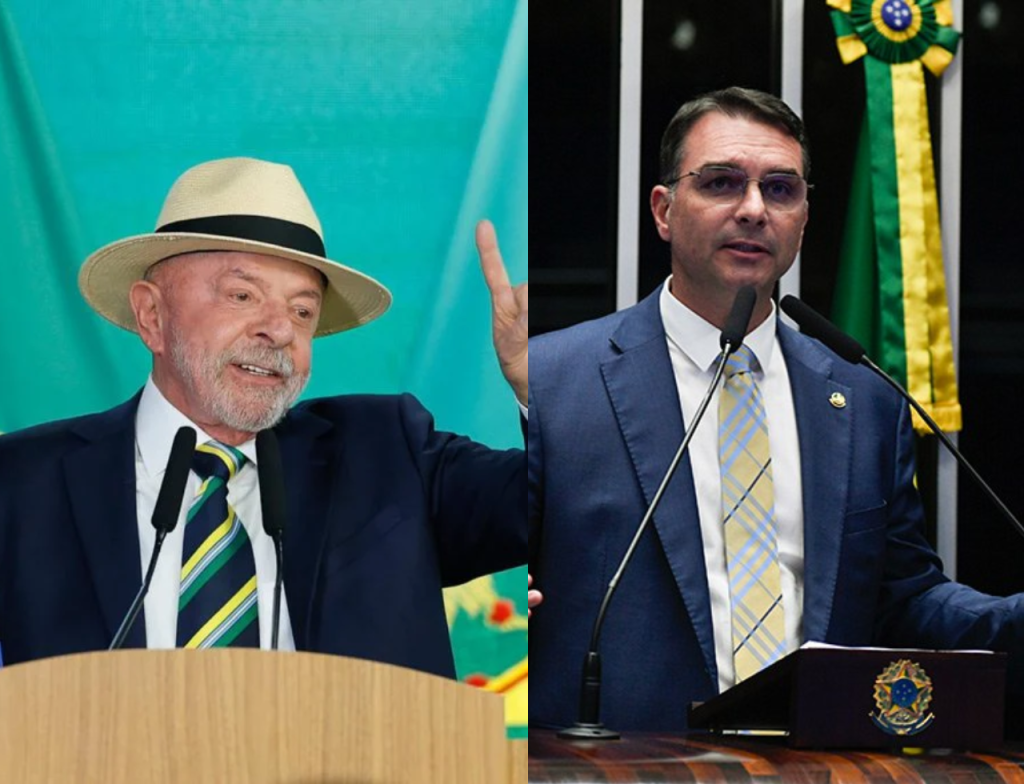Flávio Bolsonaro passa Lula em MG pela 1ª vez, aponta Quaest - Fotos: Divulgação/Ricardo Stuckert e Jefferson Rudy/Agência Senado