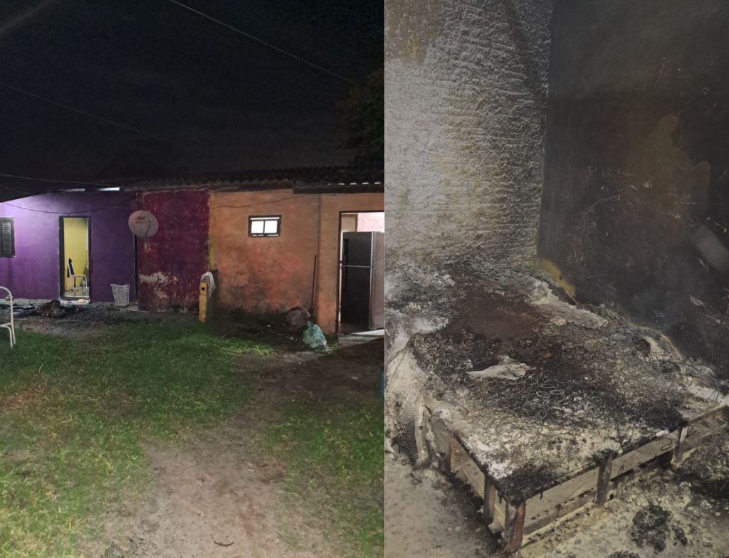 Incêndio em residência assusta moradores em Araranguá - Foto: Divulgação/CBMSC