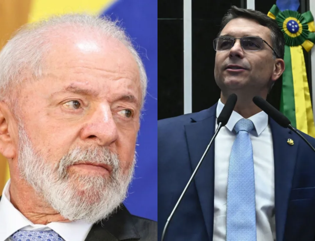 Lula e Flávio Bolsonaro aparecem empatados em nova pesquisa - Fotoa: Marcelo Camargo/Agência Brasil e Waldemir Barreto/Agência Senado