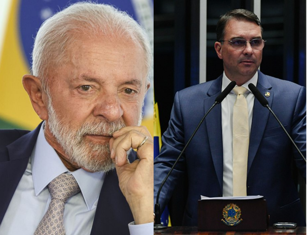 Lula e Flávio Bolsonaro aparecem empatados em nova pesquisa - Fotos: Marcelo Camargo/Agência Brasil e Jefferson Rudy/Agência Senado