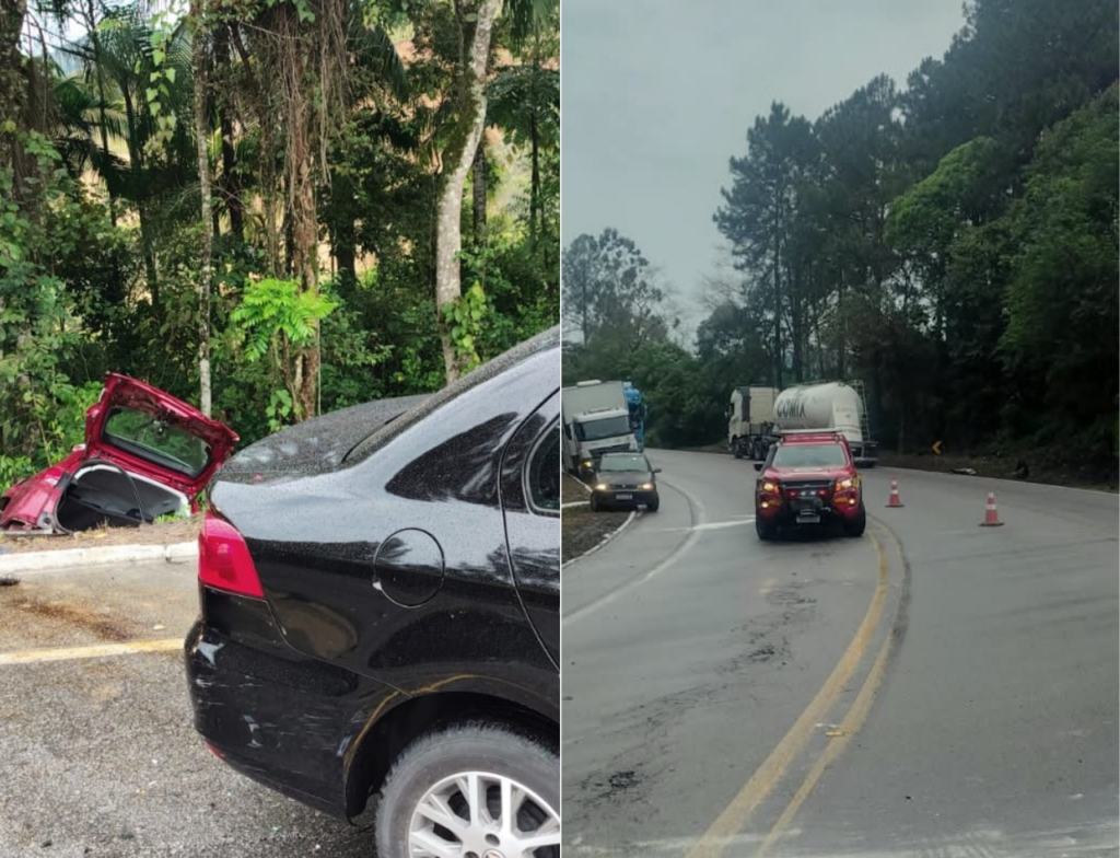 Motorista morre após grave acidente na BR-282 em Santo Amaro - Foto: Divulgação/CBMSC