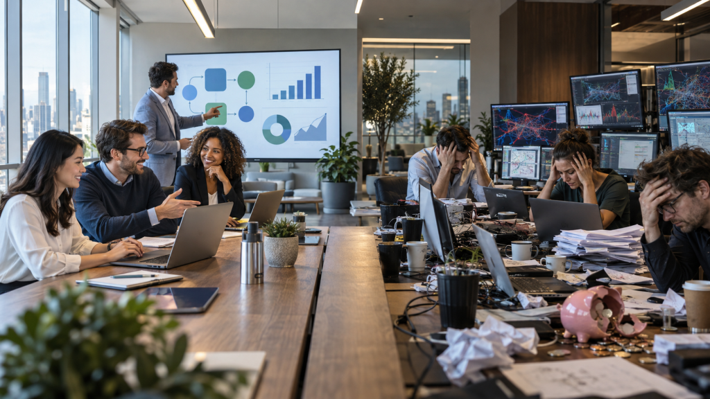 Onde a IA realmente economiza tempo na sua empresa — e onde é dinheiro jogado fora - Imagem criada com Inteligência Artificial