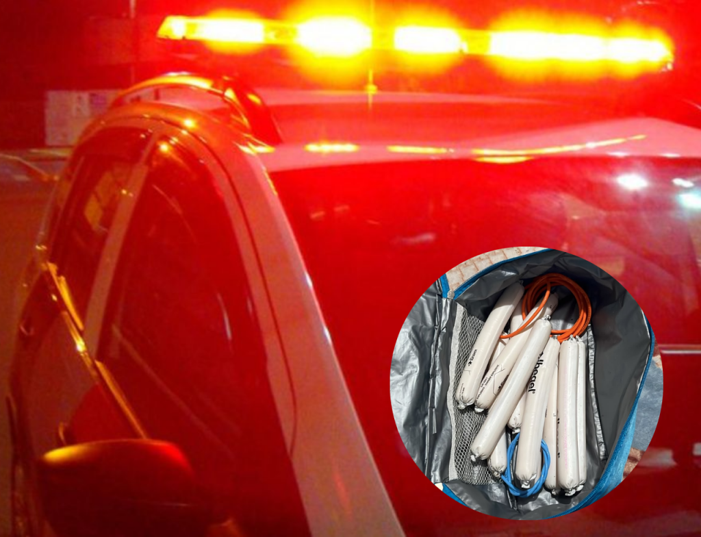 PM apreende explosivos e drogas durante ocorrência em Criciúma - Foto: Divulgação/PMSC