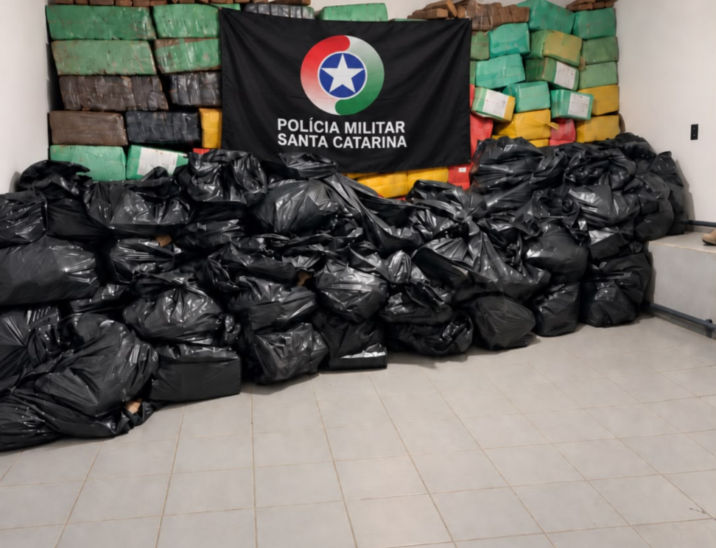 Palhoça: polícia apreende mais de 4 toneladas de maconha - Foto: Divulgação/PMSC