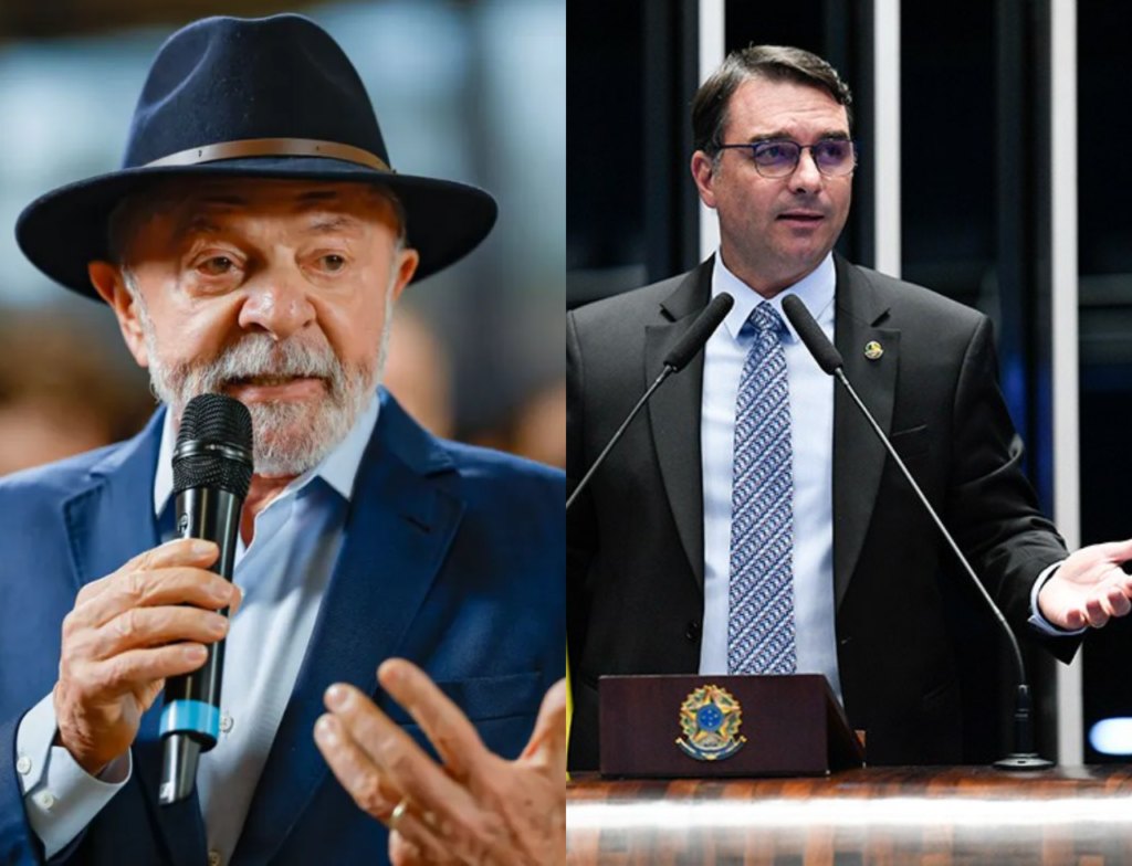Pesquisa aponta mudança e Flávio Bolsonaro passa Lula - Fotos: Divulgação/Ricardo Stuckert e Roque de Sá/Agência Senado