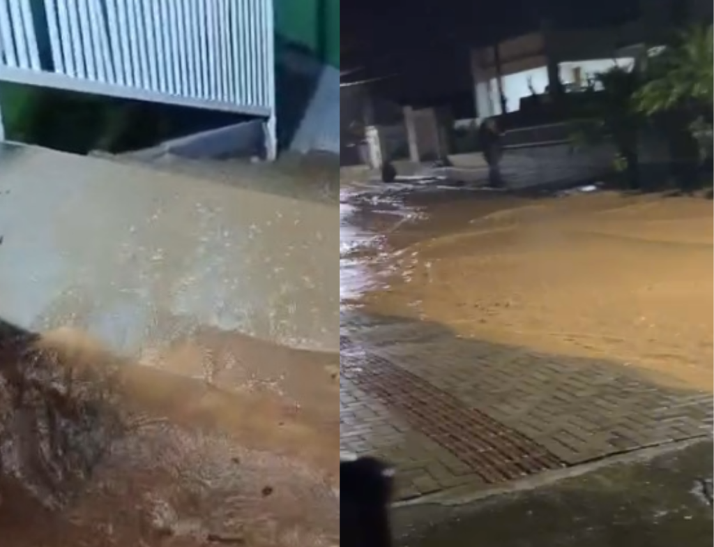 Chuva forte causa alagamentos e quedas de barreira em Alfredo Wagner - Fotos: Reprodução/Redes Sociais