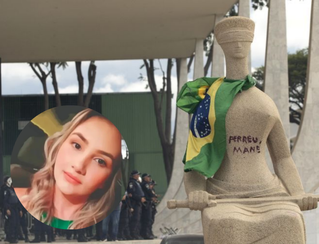 Débora do Batom obtém mudança no regime de pena após condenação pelos atos de 8 de janeiro - Fotos: Joedson Alves/Agencia Brasil e Reprodução/Redes Sociais