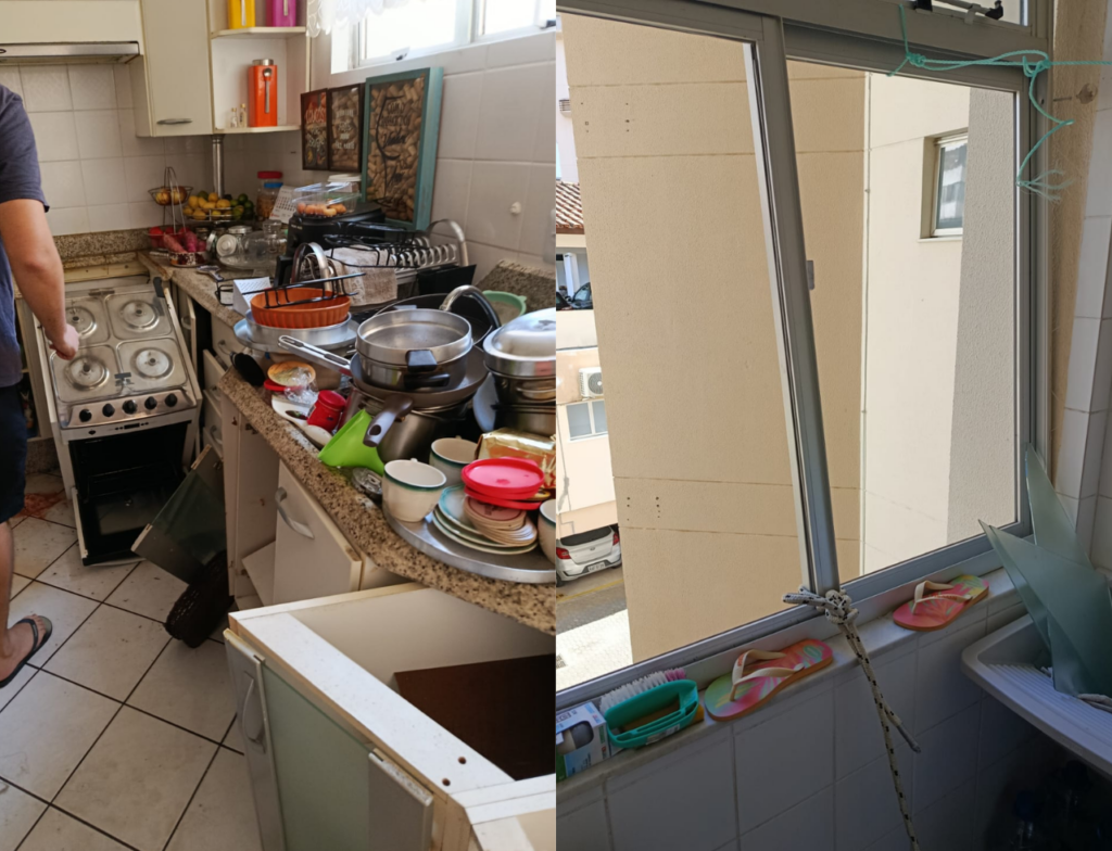 Explosão após vazamento de gás danifica apartamento em Florianópolis - Foto: Divulgação/CBMSC