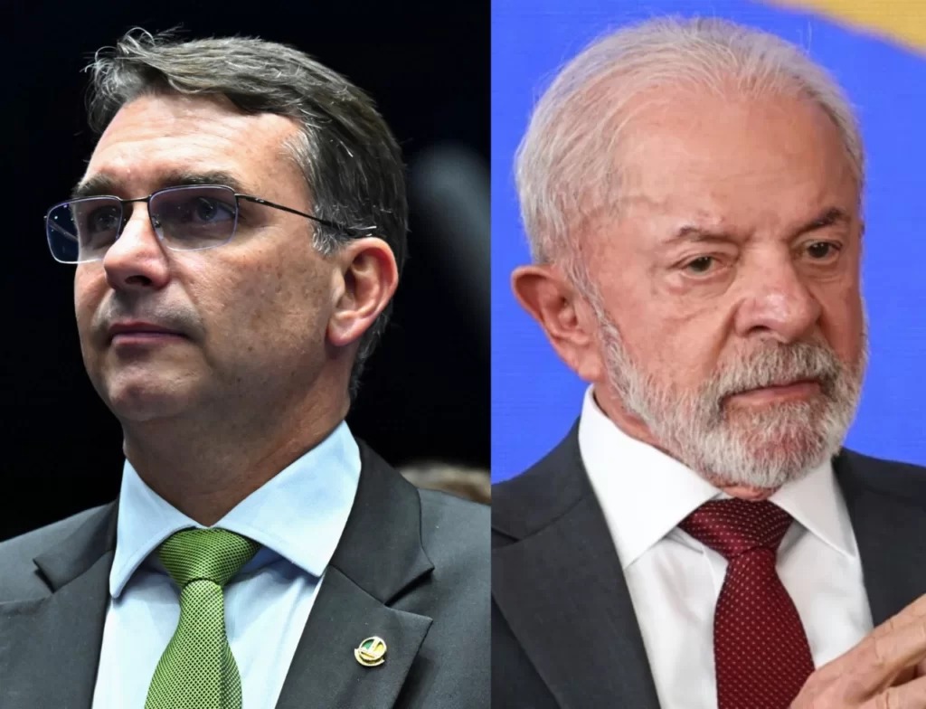 Flávio Bolsonaro e Lula empatam em pesquisa para o 2º turno - Fotos: Jefferson Rudy/Agência Senado e Marcelo Camargo/Agência Brasil