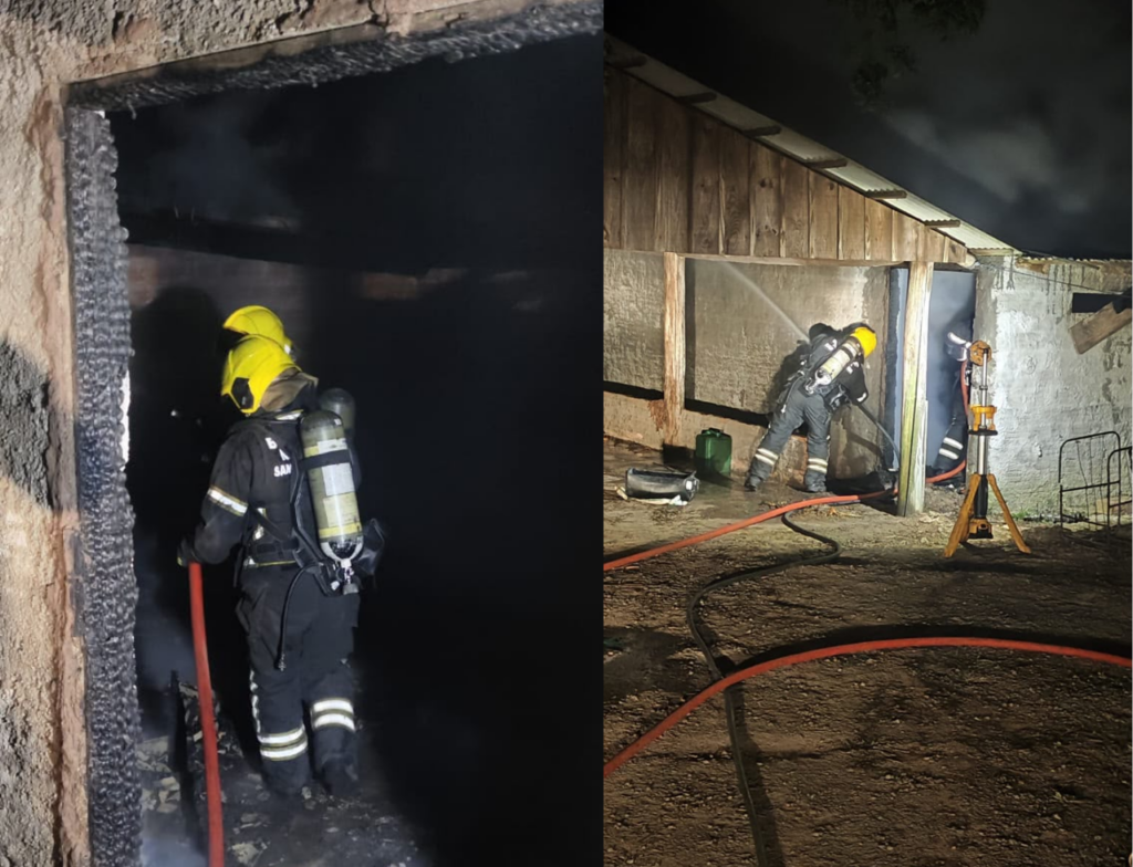 Incêndio destrói estufa de fumo em Araranguá; veja onde ocorreu - Foto: Divulgação/CBMSC