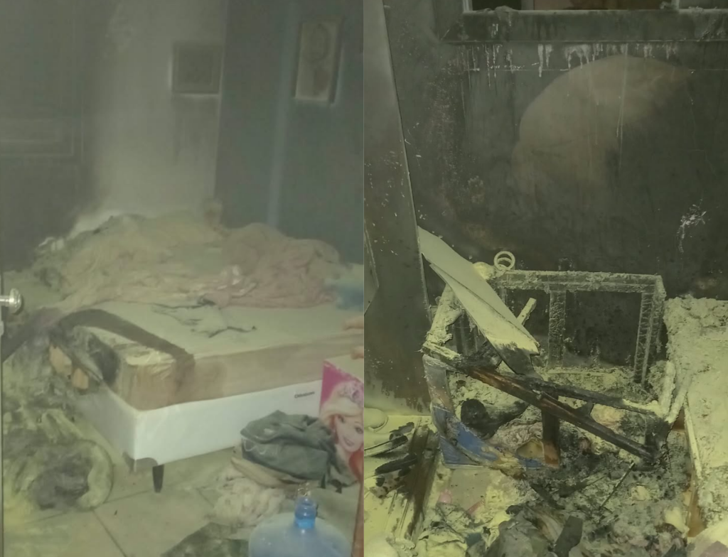 Vela provoca incêndio em quarto de casa em Gravatal - Foto: Divulgação/CBMSC